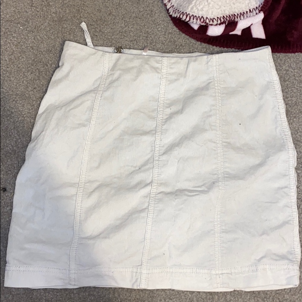 White tight free people skirt